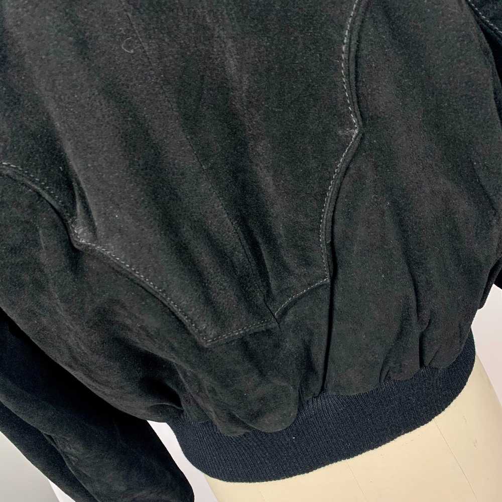 80s Chia Black Leather Bomber Jacket | Women’s si… - image 3