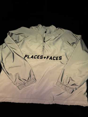 メンズplaces faces reflective half zip jacket