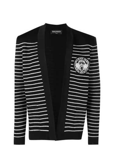 Balmain Balmain Black and White stripe cardigan