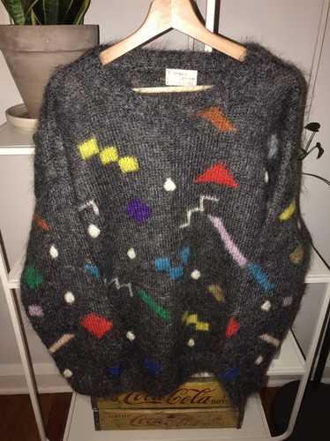Vintage Vintage Multicolor Mohair Abstract Design 