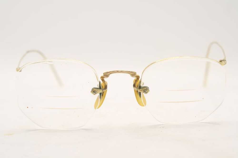 Antique Eyeglasses Semi Rimless Numont 1/10 12k G… - image 1