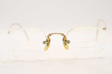 Antique Eyeglasses Semi Rimless Numont 1/10 12k G… - image 1