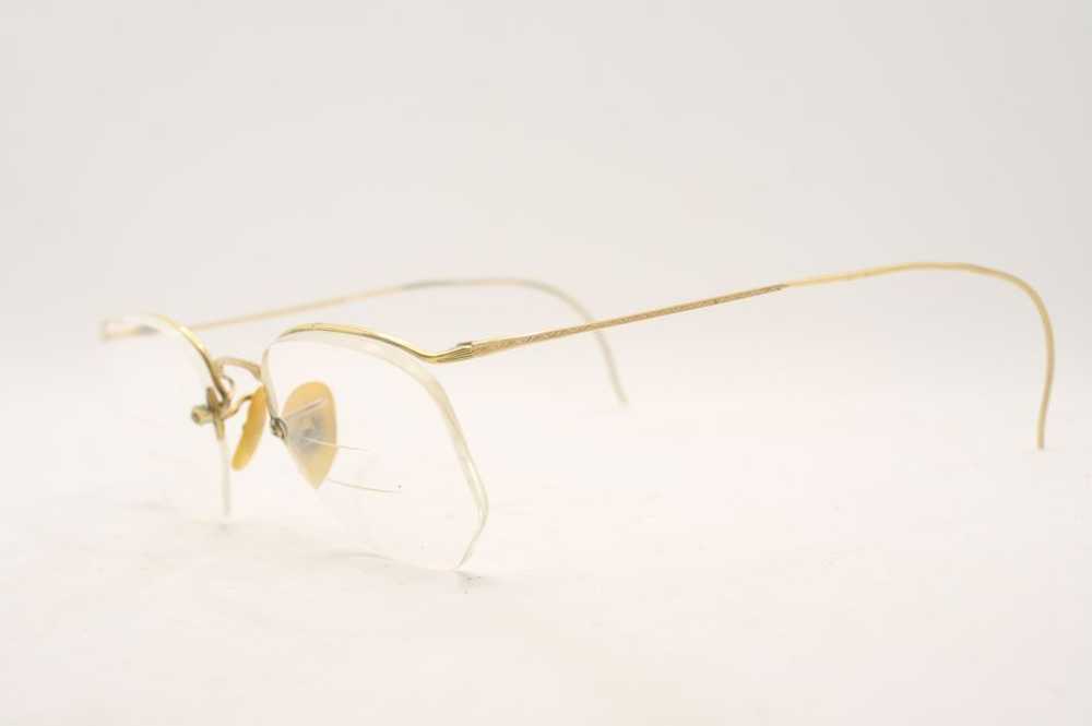 Antique Eyeglasses Semi Rimless Numont 1/10 12k G… - image 2