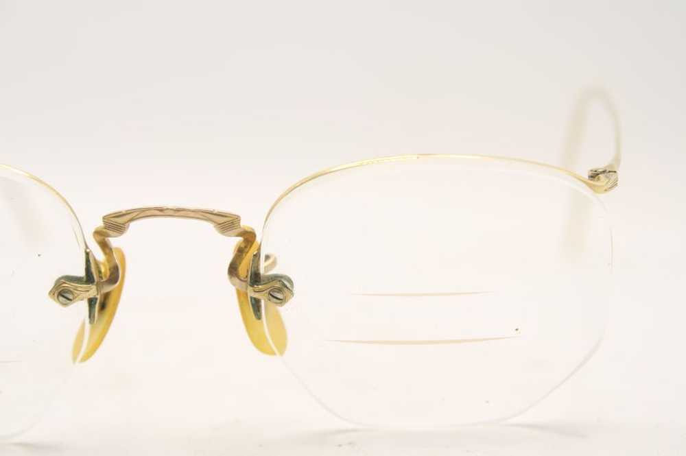 Antique Eyeglasses Semi Rimless Numont 1/10 12k G… - image 3