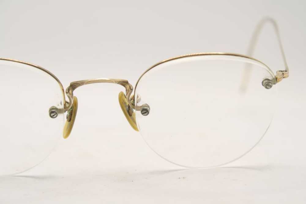 Antique Eyeglasses Semi Rimless Numont 1/10 12k G… - image 3