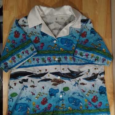 ACME Mens XL Hawaiian Shirt Colorful Ocean Fish Made in Fiji
