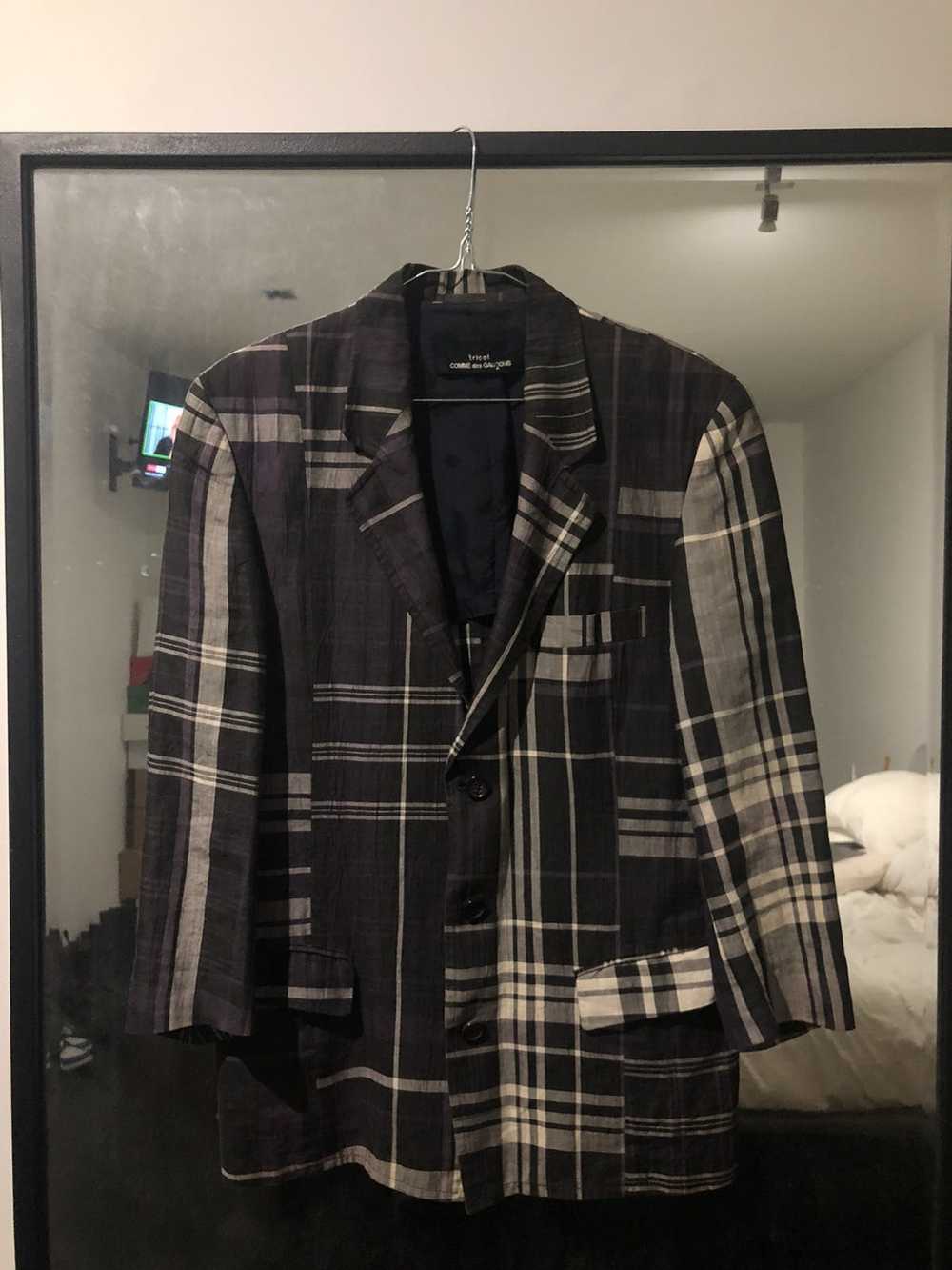 Comme des Garcons Tricot purple tartan blazer - image 1