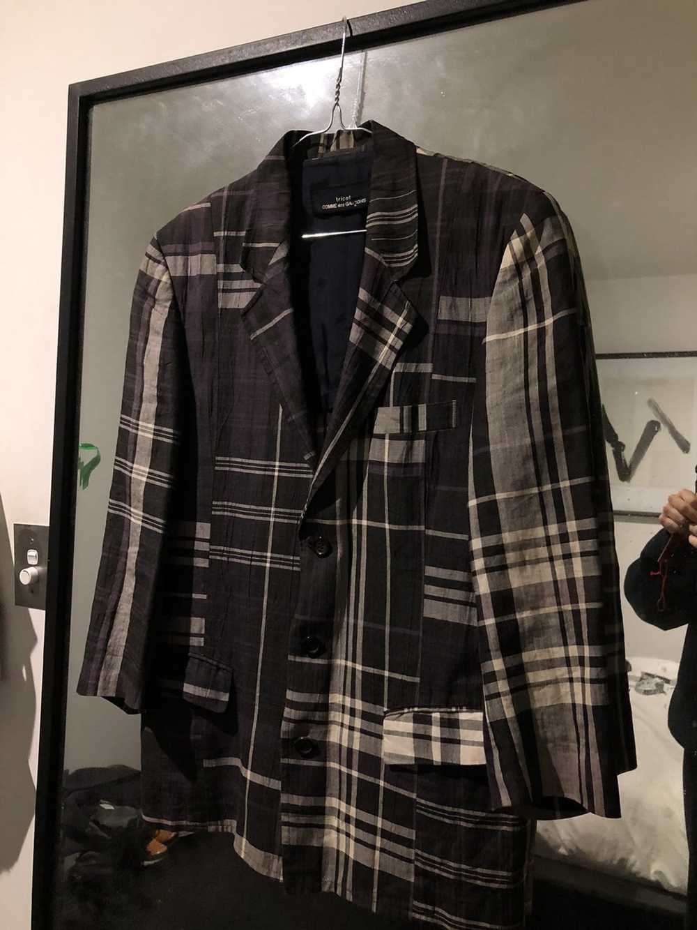 Comme des Garcons Tricot purple tartan blazer - image 3