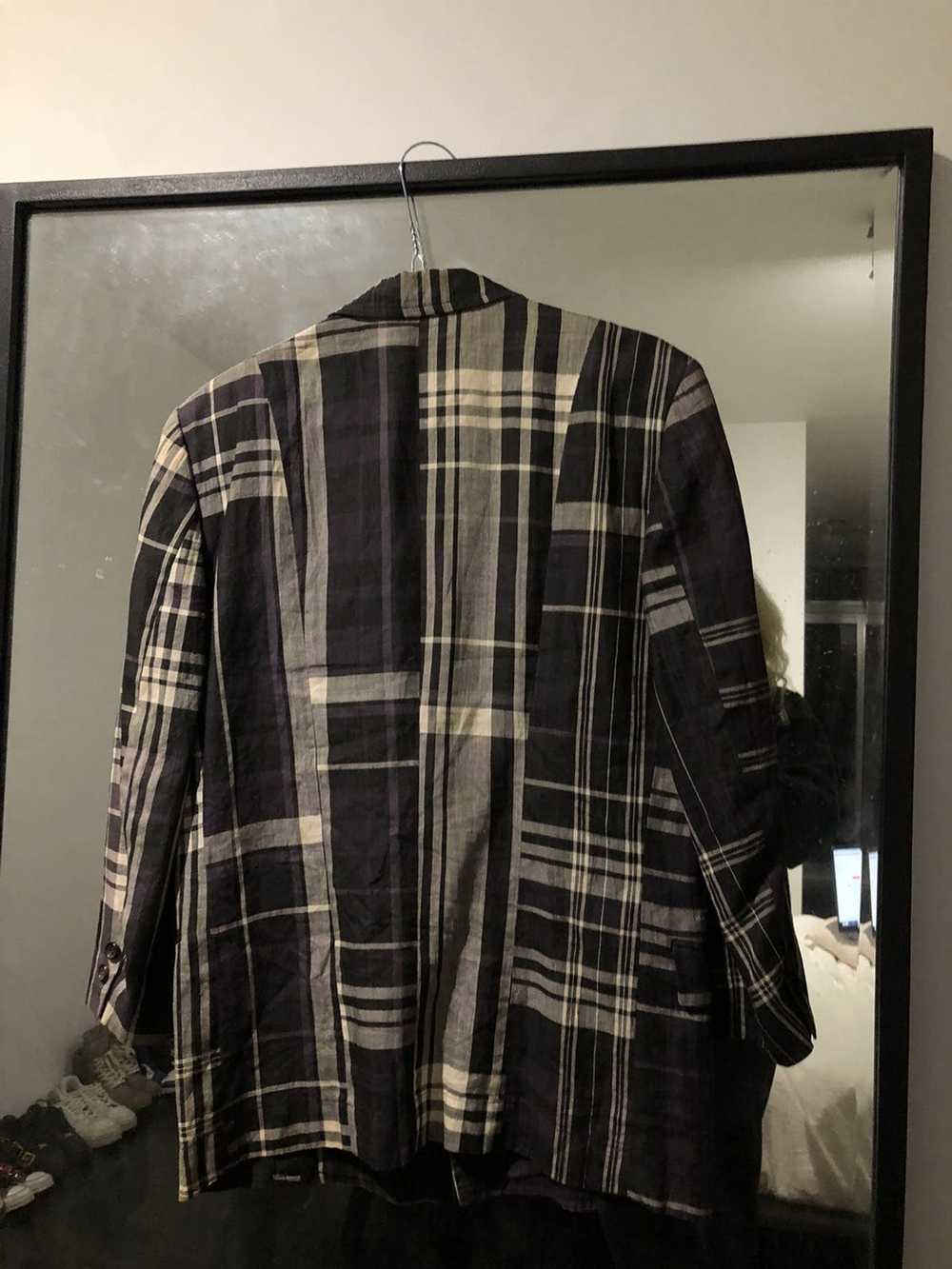 Comme des Garcons Tricot purple tartan blazer - image 4