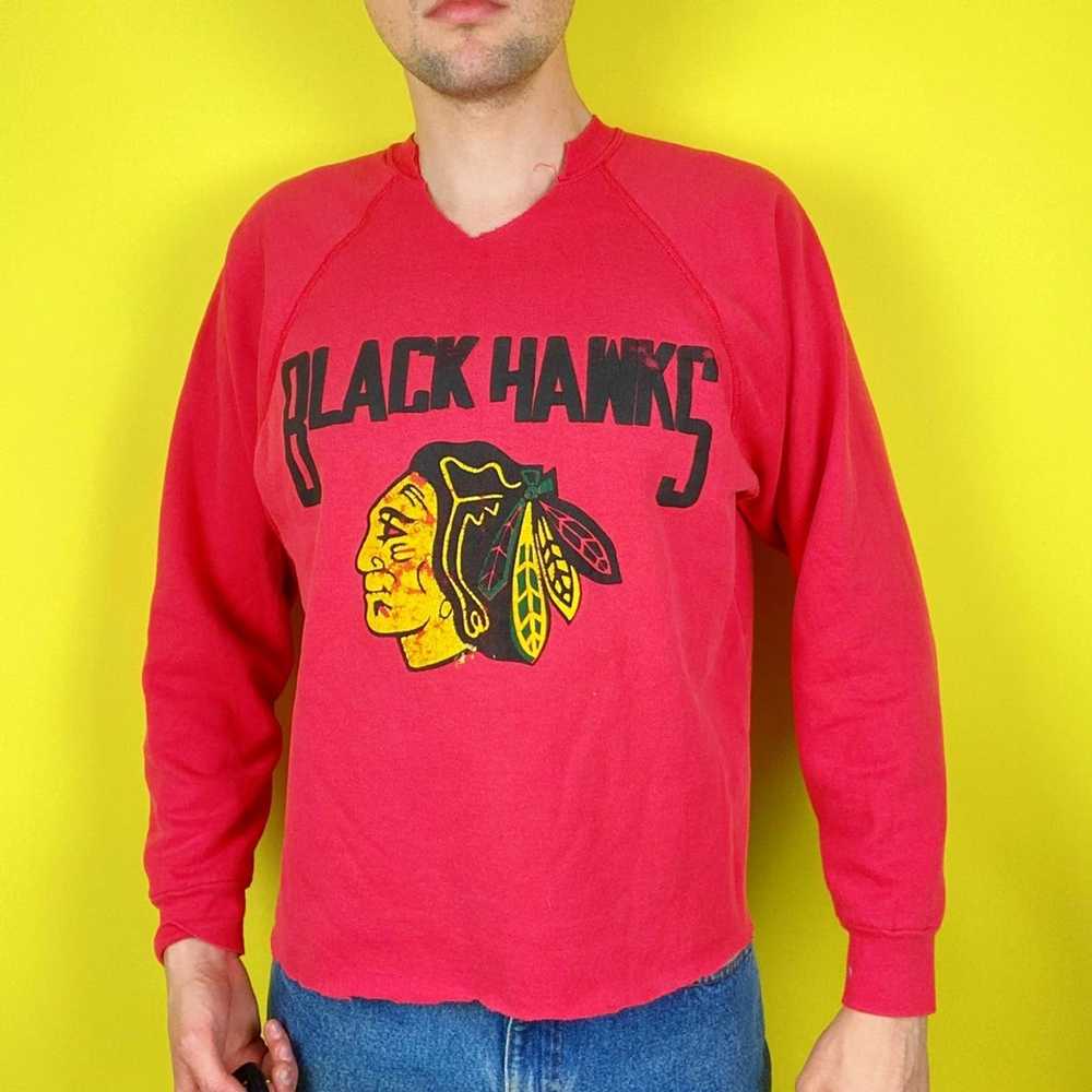 Throwback Chicago Blackhawks Sweatshirt Vintage - Anynee