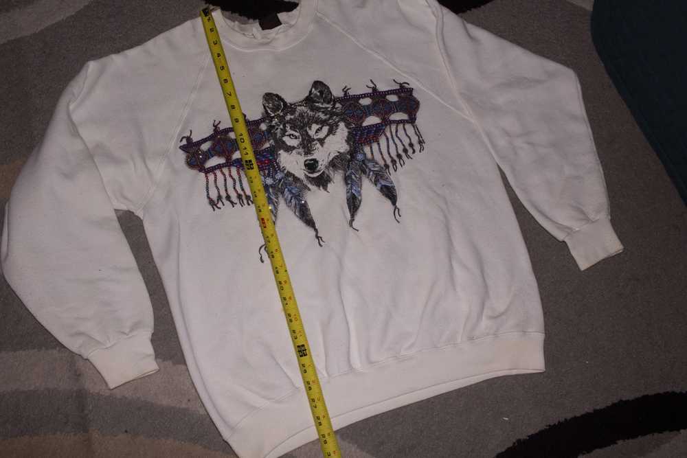 Vintage 1998 Diamond Dust Wolf Sweatshirt - image 2