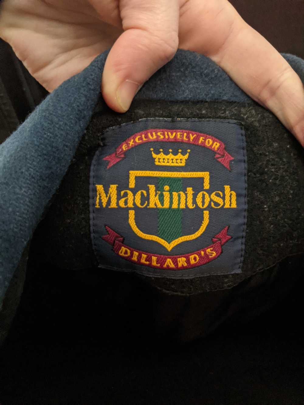 Mackintosh × Vintage Black and blue pure wool pea… - image 3