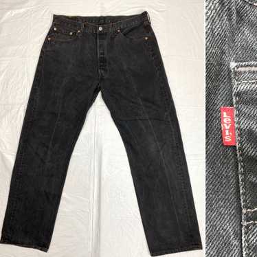 VINTAGE LEVIS 501 JEANS BLACK 1990S SIZE W33 L30 MADE IN USA