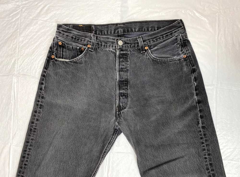 1990s faded black Levi’s 501 jeans made in USA 33… - image 2