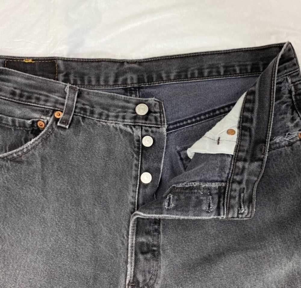 1990s faded black Levi’s 501 jeans made in USA 33… - image 3