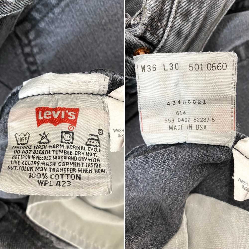 1990s faded black Levi’s 501 jeans made in USA 33… - image 4