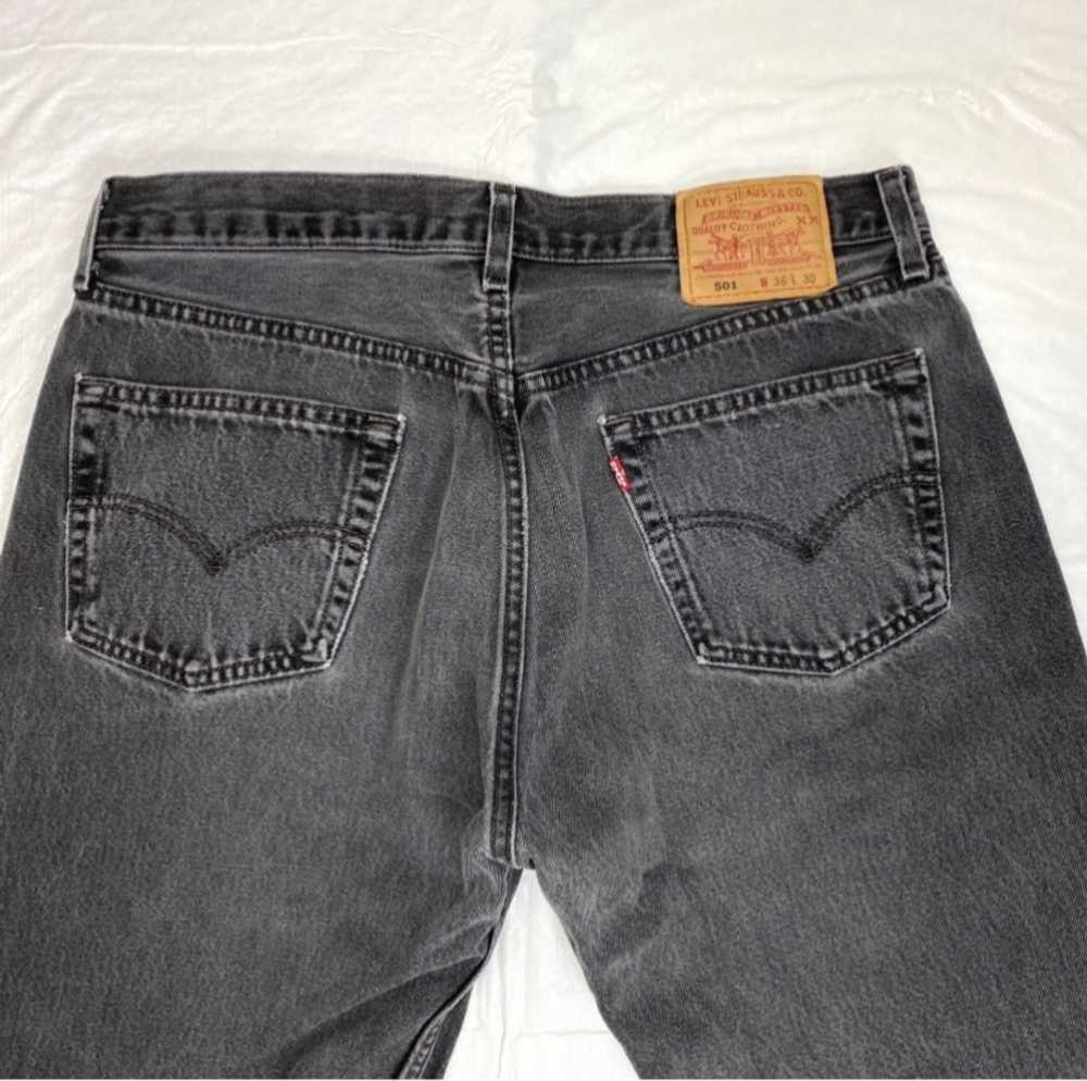 1990s faded black Levi’s 501 jeans made in USA 33… - image 6