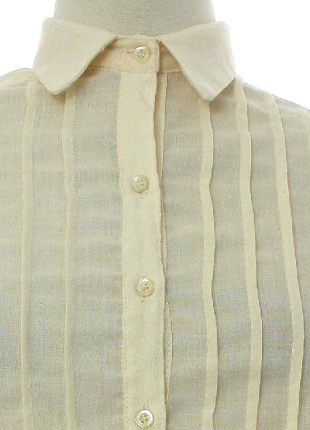 1980's Womens Pleated Secretary Shirt - image 2