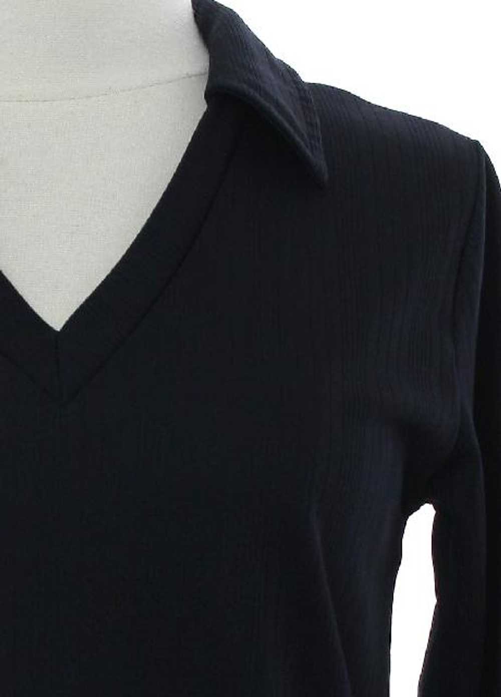 1970's Womens Black Mod Knit Shirt - image 2