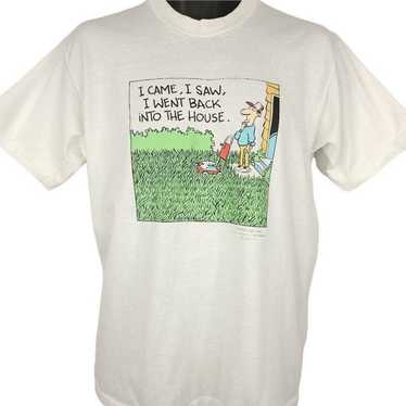 Vintage Lawn Mowing Cartoon T Shirt Vintage 90s Fu