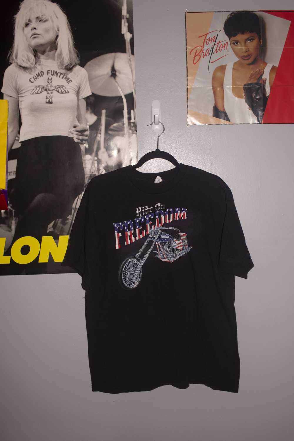 Vintage Y2K American Flag Chopper T-Shirt - image 1