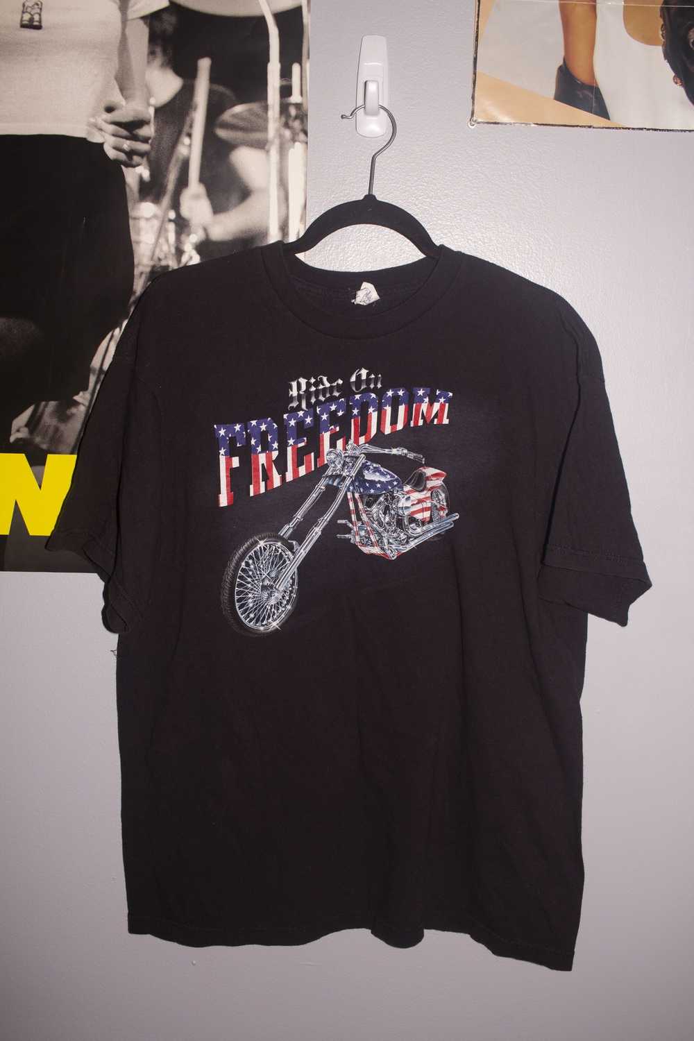 Vintage Y2K American Flag Chopper T-Shirt - image 4