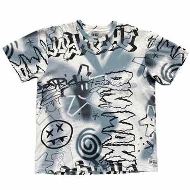 Graffiti Embroidered Stripe Short Sleeve Tee - GGR Clothing Co