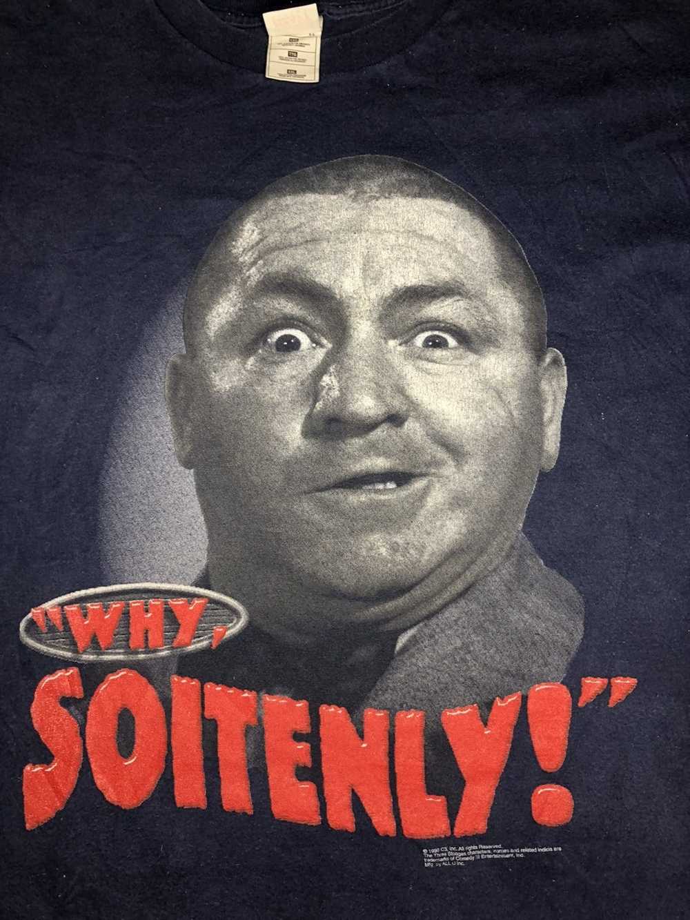 Vintage 90s Three Stooges “Why,Soitenly!” Tee - image 2