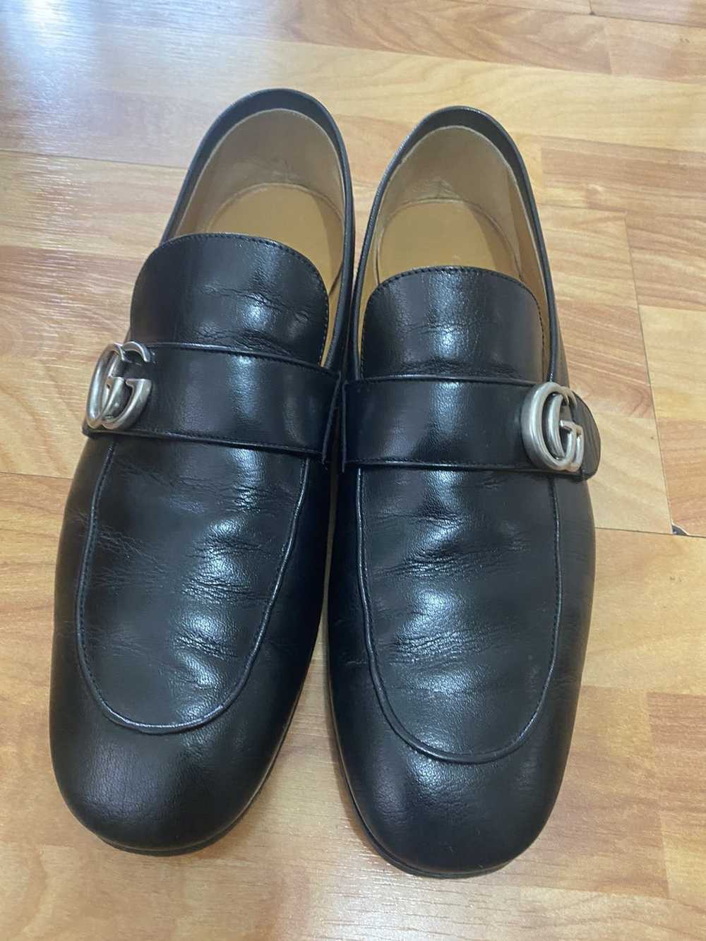 Gucci Donnie Web Stripe Double GG Black Leather Loafers Men's 7.5 8 US UK 7  $799