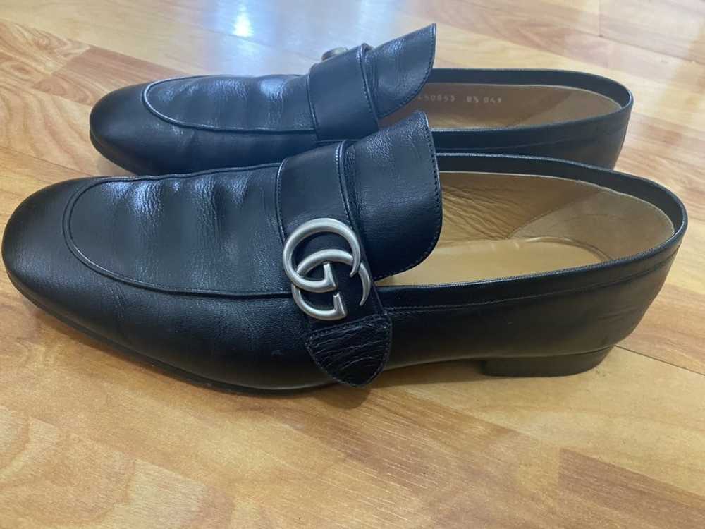 Gucci Donnie Web Stripe Double GG Black Leather Loafers Men's 7.5 8 US UK 7  $799