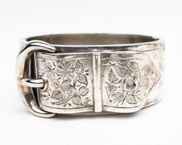 Victorian Engraved Buckle Bangle - image 1