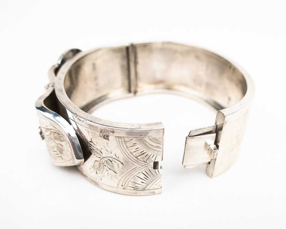 Victorian Engraved Buckle Bangle - image 3