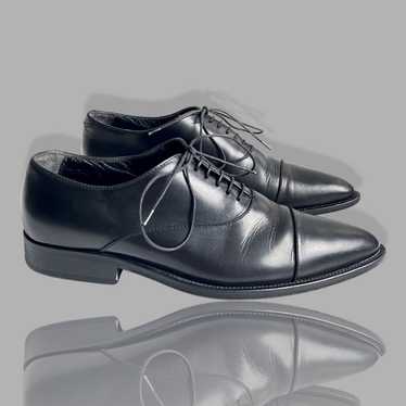 Miu Miu Studded Crisscross Sandals Black Crackled Leather Size 41