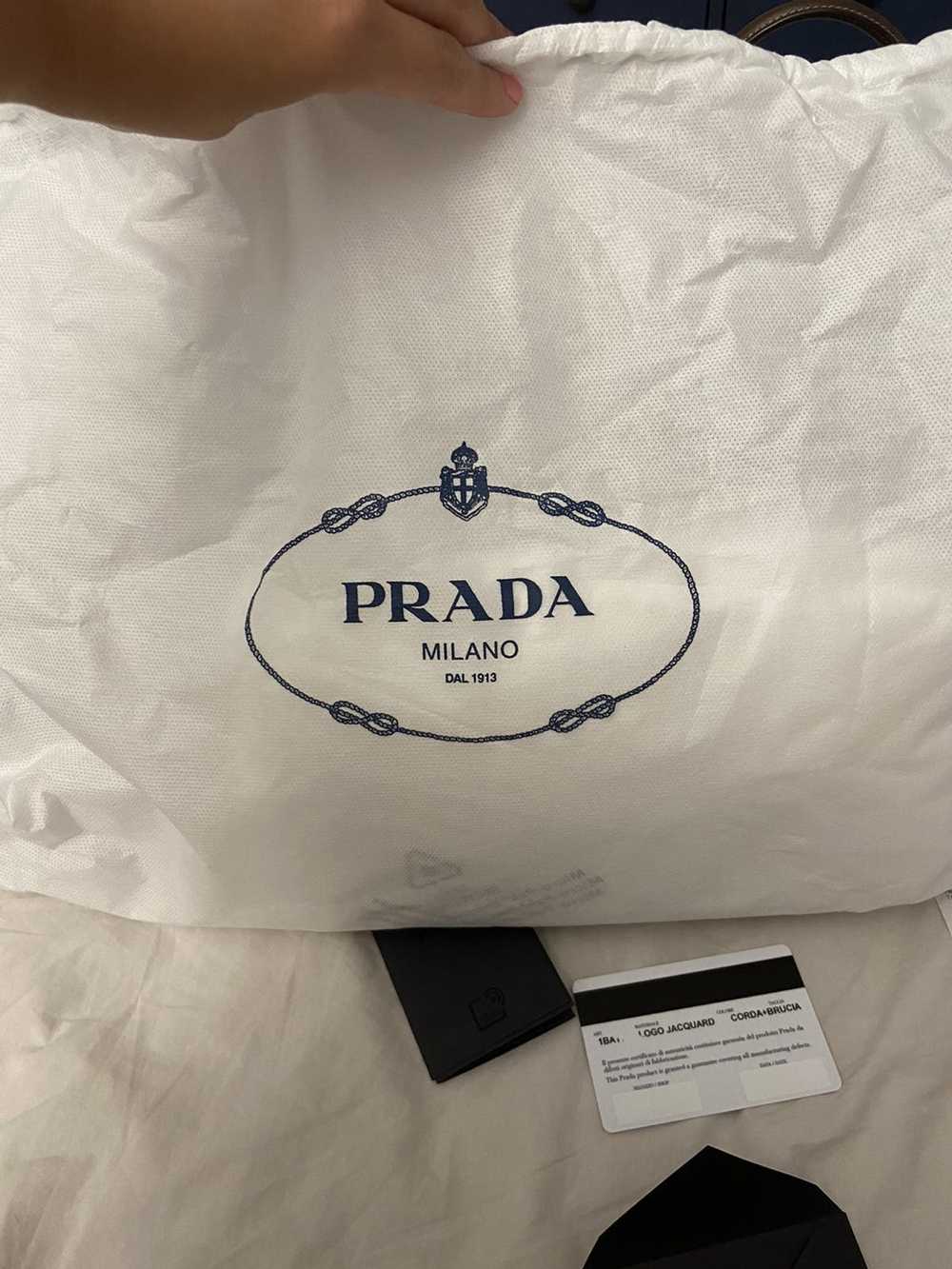 Prada Authentic Prada Logo Jacquard Shoulder Bag - image 12