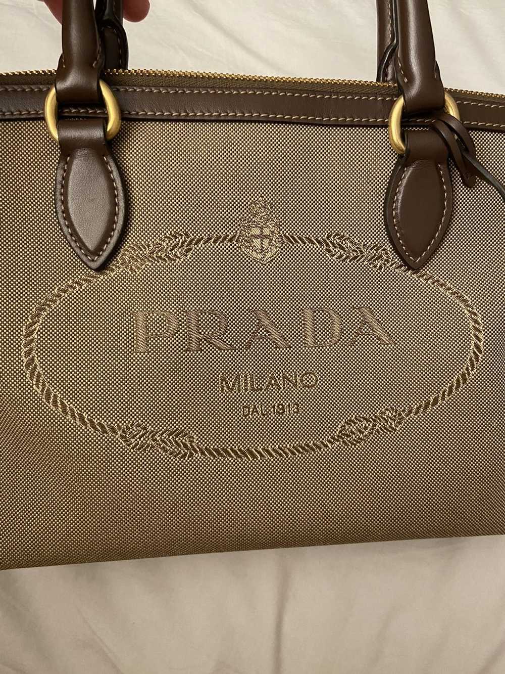 Prada Authentic Prada Logo Jacquard Shoulder Bag - image 2