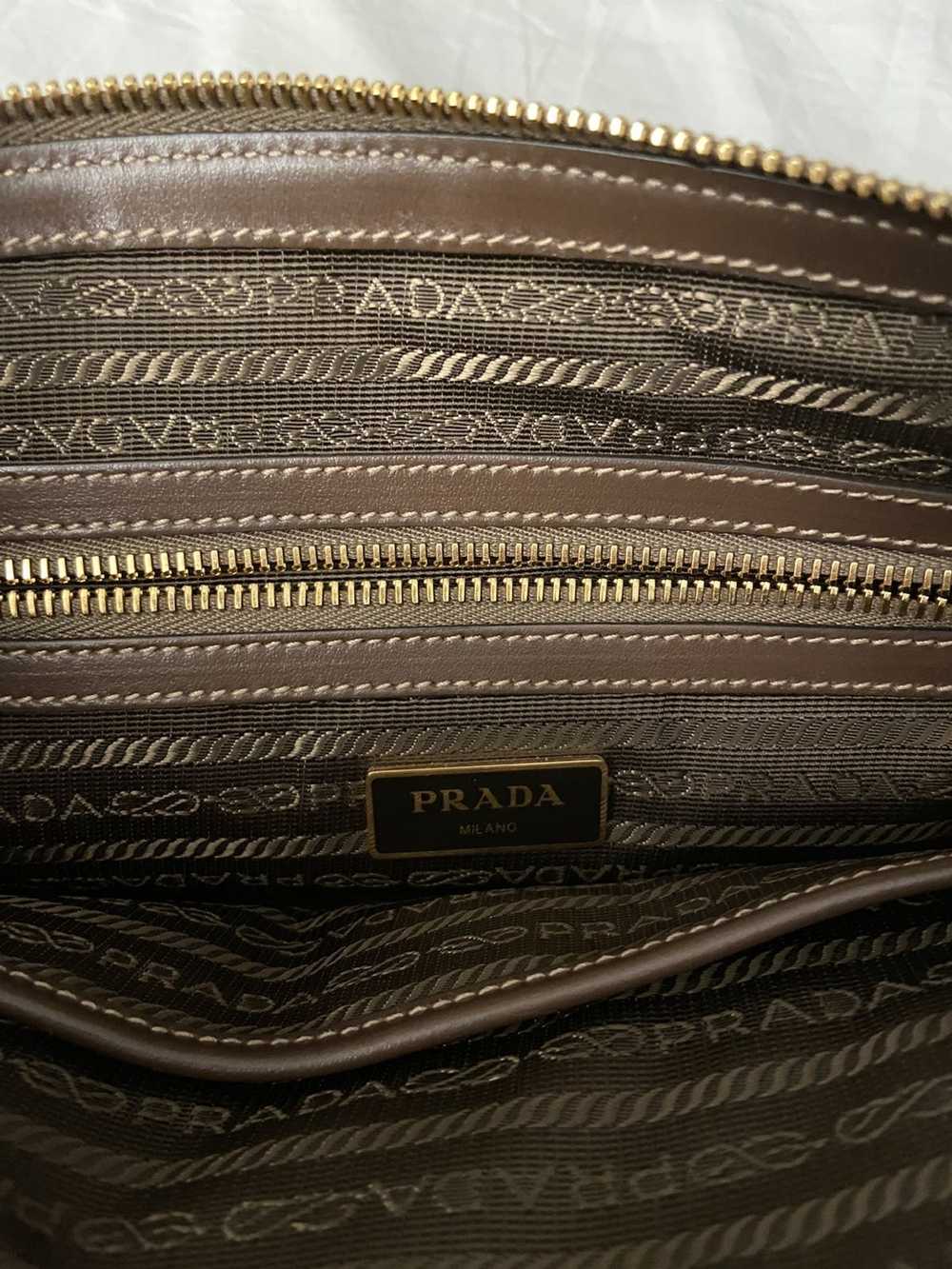 Prada Authentic Prada Logo Jacquard Shoulder Bag - image 7