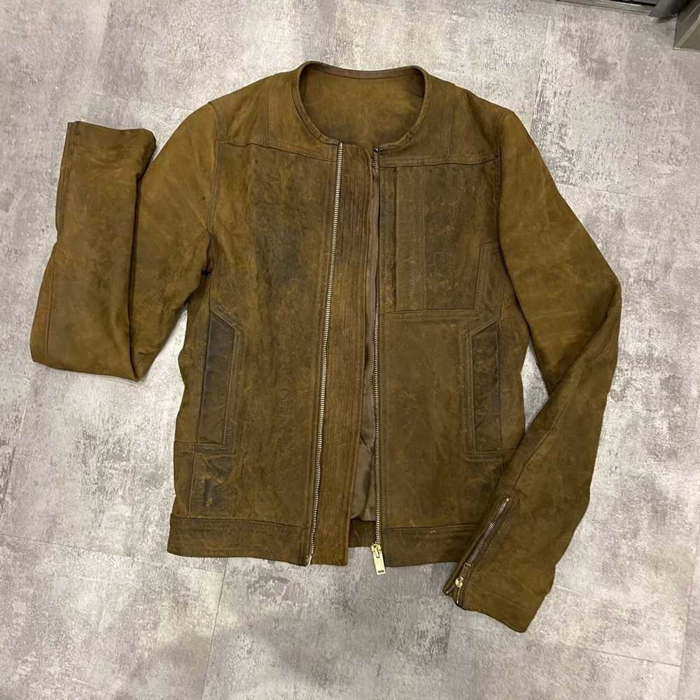 Rick Owens Plinth AW13 Brown Distressed Leather J… - image 1