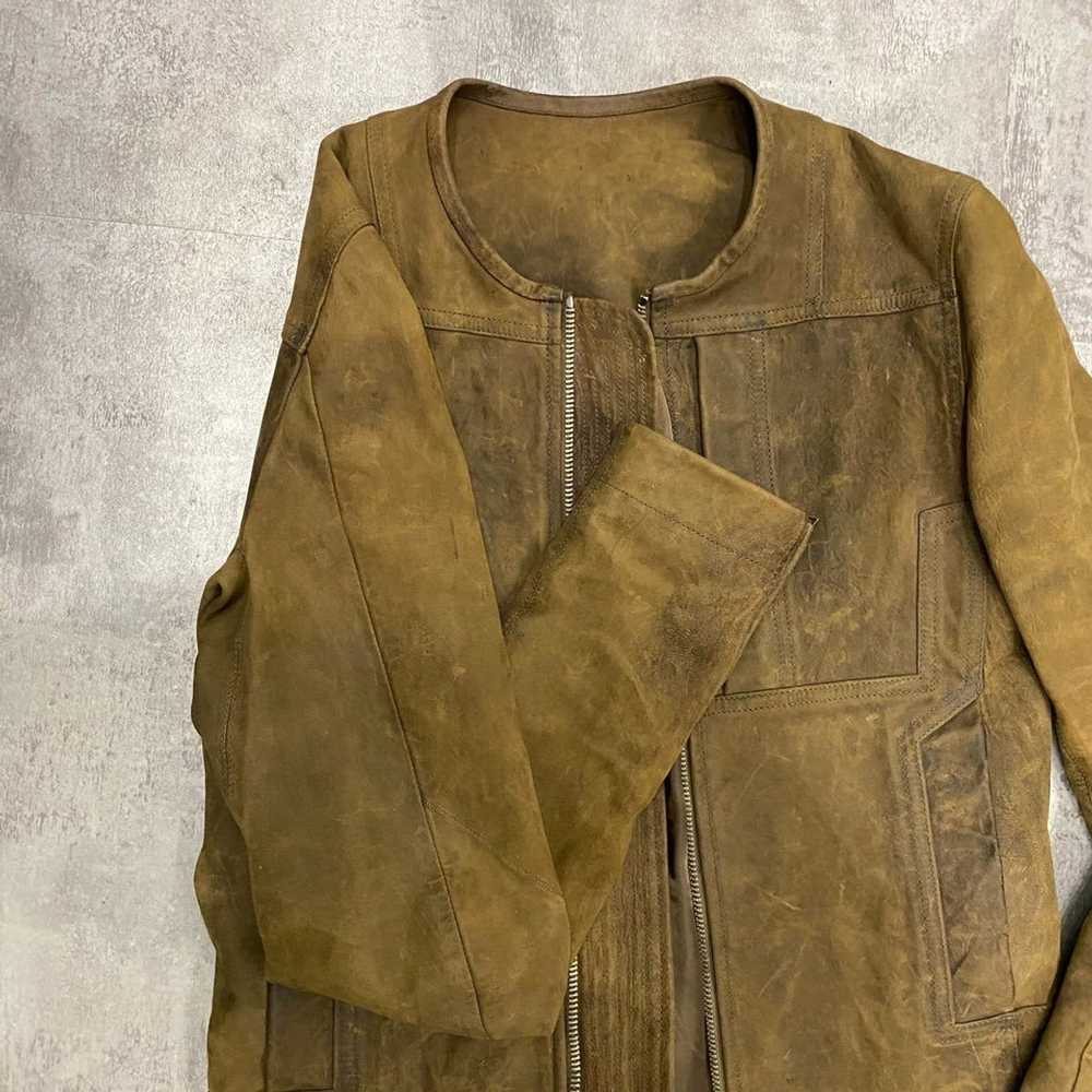 Rick Owens Plinth AW13 Brown Distressed Leather J… - image 2