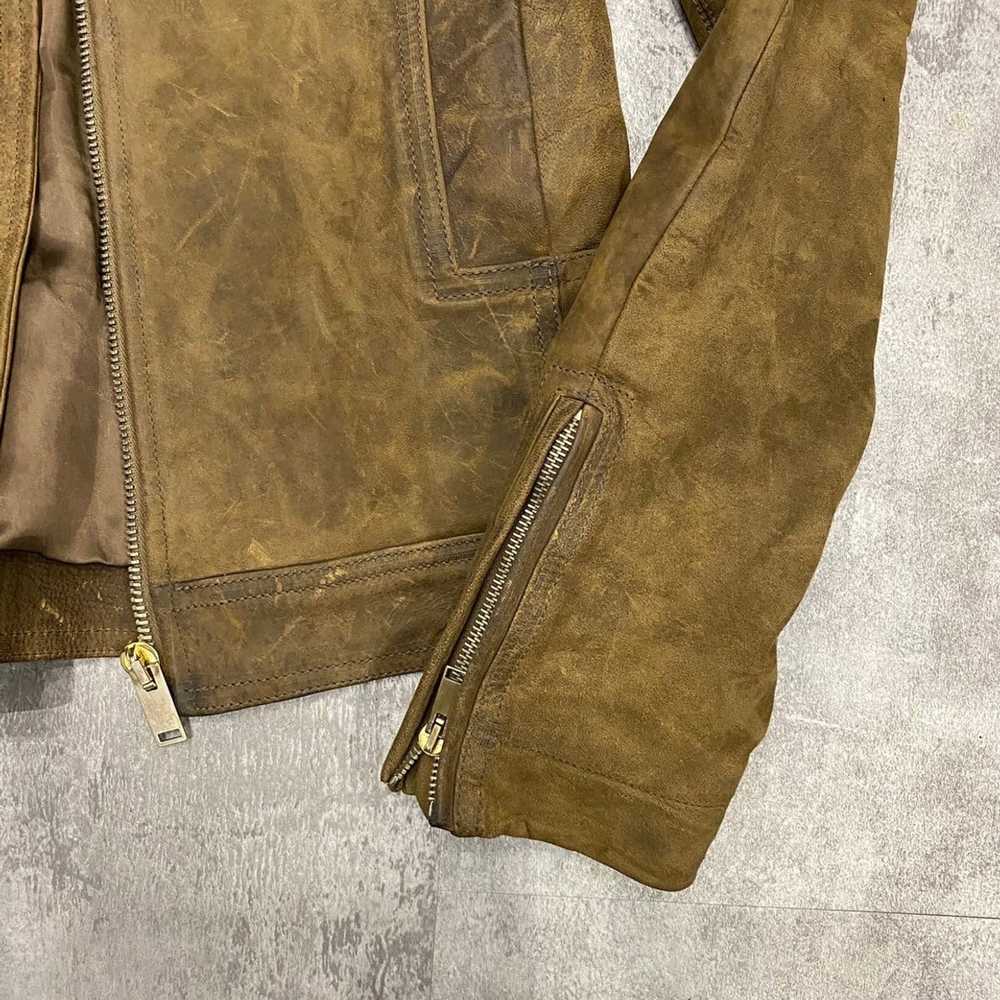 Rick Owens Plinth AW13 Brown Distressed Leather J… - image 4