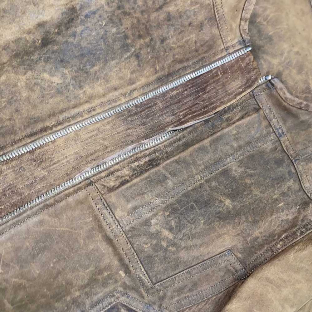 Rick Owens Plinth AW13 Brown Distressed Leather J… - image 8