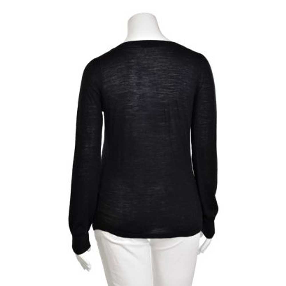 Leifsdottir Fine Black Wool Henley Sweater with S… - image 4