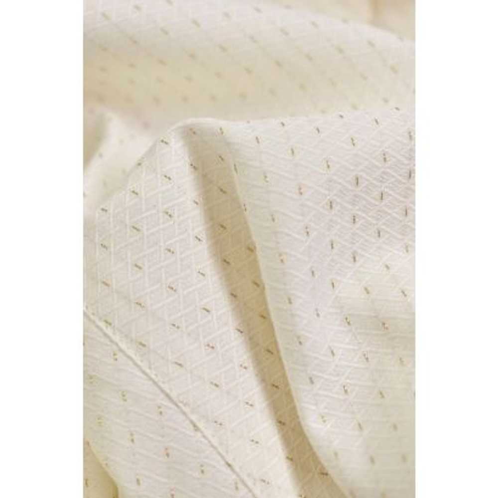 Escada White & Gold Pinstripe Cotton Blouse - image 3