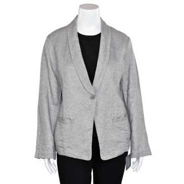 Eileen Fisher Twinkle Silver Metallic Linen Jacket - image 1