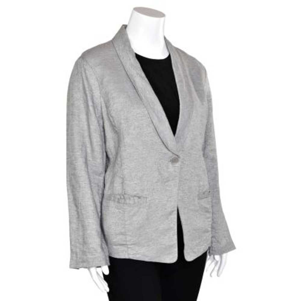 Eileen Fisher Twinkle Silver Metallic Linen Jacket - image 4