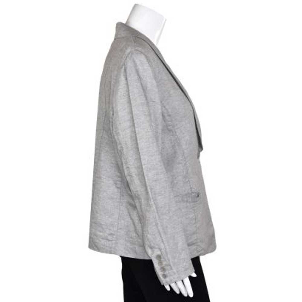 Eileen Fisher Twinkle Silver Metallic Linen Jacket - image 5