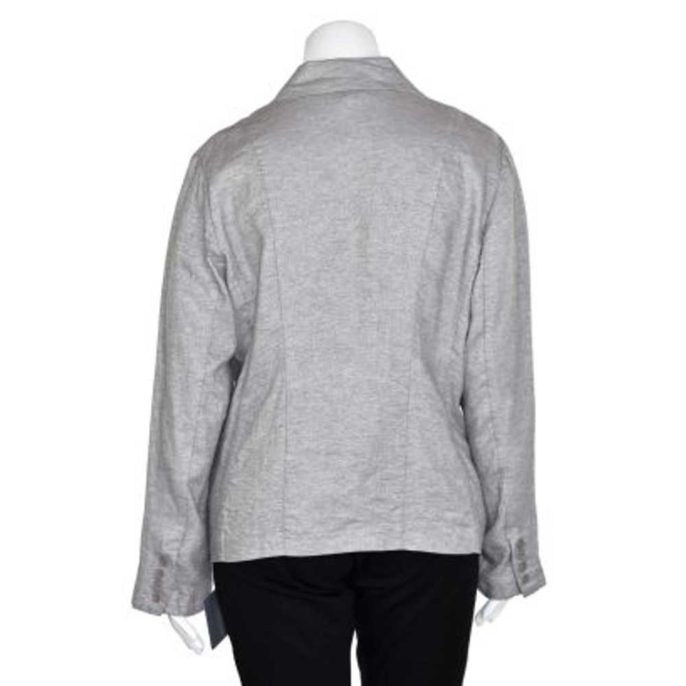 Eileen Fisher Twinkle Silver Metallic Linen Jacket - image 6