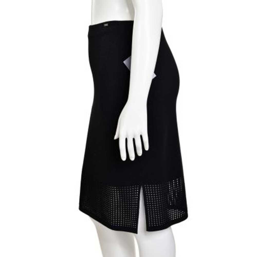 St. John Black Novelty Knit Pencil Skirt w/ Latti… - image 3
