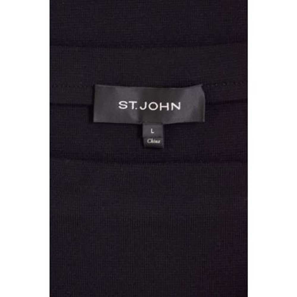 St. John Black Novelty Knit Pencil Skirt w/ Latti… - image 5