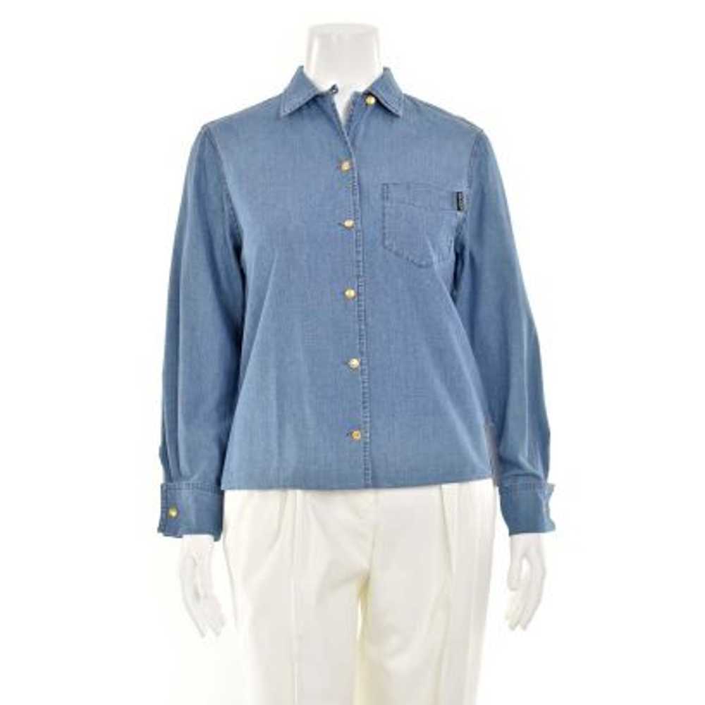 Escada Sport Light Blue Denim Button Up Shirt - image 1