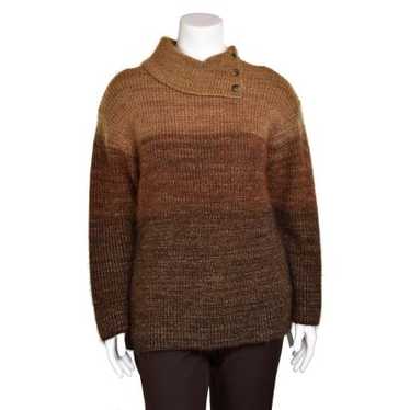 Escada Brown Mohair Striped Sweater